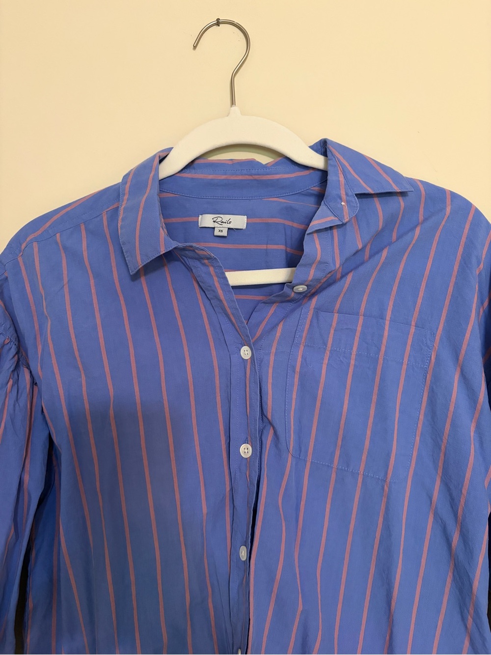 Rails Women’s Blue and Pink Stripe Button-Up Shirt